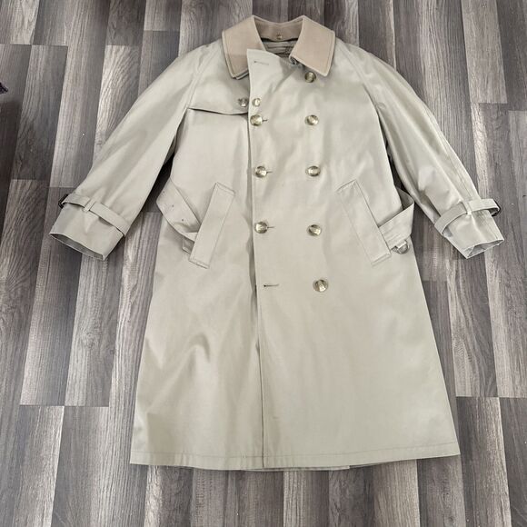 Vintage Brooks Brothers Mens Sz 36 Short Tan Over Coat Dacron Polyester DuPont - Picture 1 of 12